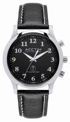 Acctim Mens Oro Radio Controlled Black Leather Strap 60053 Acctim Mens Oro Radio Controlled Black Leather Strap 60053