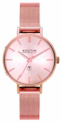 Acctim Womens Bonny Radio Controlled Rose Gold Mesh Bracelet 60510 Acctim Womens Bonny Radio Controlled Rose Gold Mesh Bracelet 60510