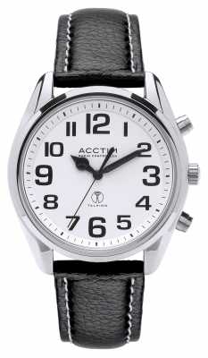 Acctim Mens Peregrine Radio Controlled Talking Black Leather Strap 60553 Acctim Mens Peregrine Radio Controlled Talking Black Leather Strap 60553