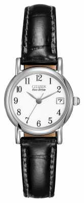 Citizen Womens White Dial Black Leather Strap Eco-Drive EW1270-06A Citizen Womens White Dial Black Leather Strap Eco-Drive EW1270-06A