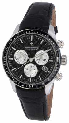 Dreyfuss Mens Black Dial Chronograph Leather Strap Watch DGS00032/04 Dreyfuss Mens Black Dial Chronograph Leather Strap Watch DGS00032/04