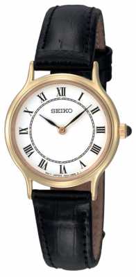 Seiko Womens White Dial Black Leather Strap Watch SFQ830P1 Seiko Womens White Dial Black Leather Strap Watch SFQ830P1