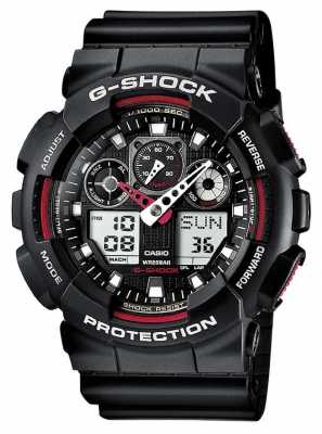 Casio G-Shock Chronograph Alarm Black Red GA-100-1A4ER Casio G-Shock Chronograph Alarm Black Red GA-100-1A4ER