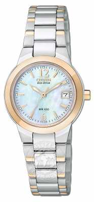 Citizen Womens Silhouette Two-Tone Rose Gold Eco-Drive EW1676-52D Citizen Womens Silhouette Two-Tone Rose Gold Eco-Drive EW1676-52D