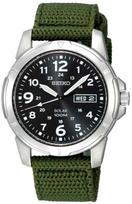 Seiko Mens Solar Powered Canvas Strap SNE095P2 Seiko Mens Solar Powered Canvas Strap SNE095P2