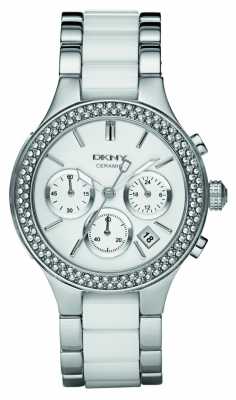DKNY Womens Chronograph Two Tone Ceramic Bracelet NY8181 DKNY Womens Chronograph Two Tone Ceramic Bracelet NY8181