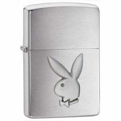 Zippo Playboy Bunny Emblem Lighter Brushed Chrome Finish ZIPPO-200PB.110 Zippo Playboy Bunny Emblem Lighter Brushed Chrome Finish ZIPPO-200PB.110