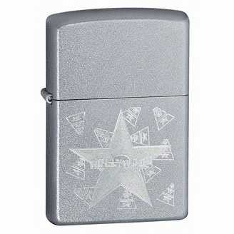 Zippo Hollywood Star Lighter Satin Chrome Finish ZIPPO-21037 Zippo Hollywood Star Lighter Satin Chrome Finish ZIPPO-21037