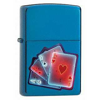 Zippo Smart Aces Lighter Sapphire Finish ZIPPO-21095 Zippo Smart Aces Lighter Sapphire Finish ZIPPO-21095