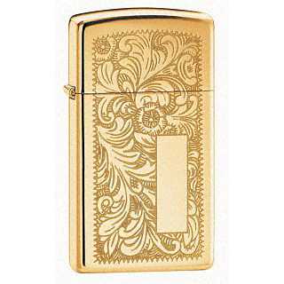 Zippo Slim Venetian Lighter High Polish Brass Finish ZIPPO-1652B Zippo Slim Venetian Lighter High Polish Brass Finish ZIPPO-1652B