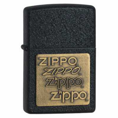 Zippo Black Crackle Lighter with Brass Emblem ZIPPO-362 Zippo Black Crackle Lighter with Brass Emblem ZIPPO-362