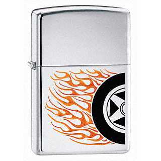 Zippo Burning Rubber Lighter High Polish Chrome Finish ZIPPO-24036 Zippo Burning Rubber Lighter High Polish Chrome Finish ZIPPO-24036